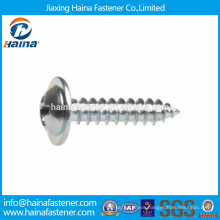 China Supplier in stock stainless steel DIN968 Cross recessed round head tapping screws with collar